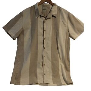Marfinno Comfort Striped Short Sleeve Button Up Casual Shirt Mens